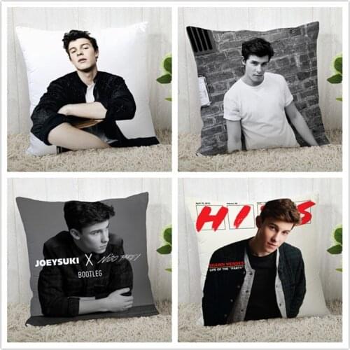 Custom Shawn Mende Pillow Case Polyester Decorative Pillowcases zipper Pillow Case Pillowcase Cover Square 40*40cm drop shipping