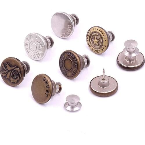 Button Pins Replacement Jean Button, No Sew and No Tools Instant Jean Button for Pants, Simple Installation, Sewing Buckles