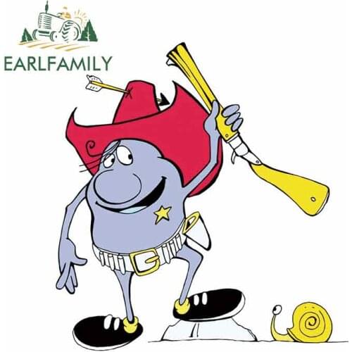 EARLFAMILY 13cm x 13cm For Weird And Snail Car Repair Stickers Sunscreen Decal Car Door Protector Refrigerator Decor Waterproof