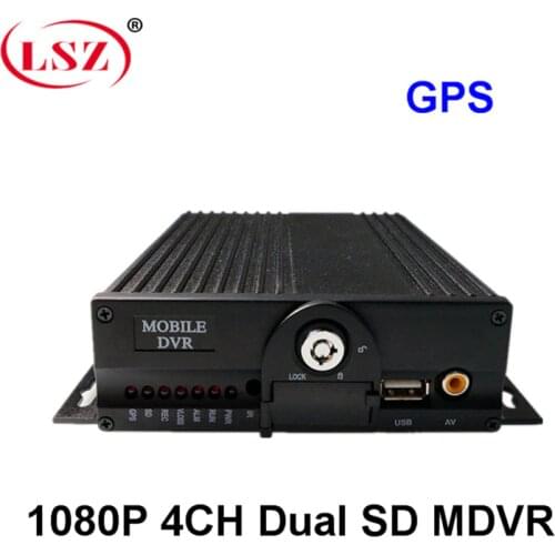 Gps mdvr 4CH dual SD card car video recorder AHD HD GPS vehicle monitor host MDVR factory without 3G/4G