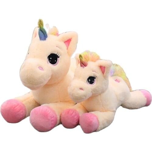 40/60/80 cm lying posture unicorn plush toy soft stuffed animal doll kawaii rainbow unicorn doll for childrens holiday baby bir