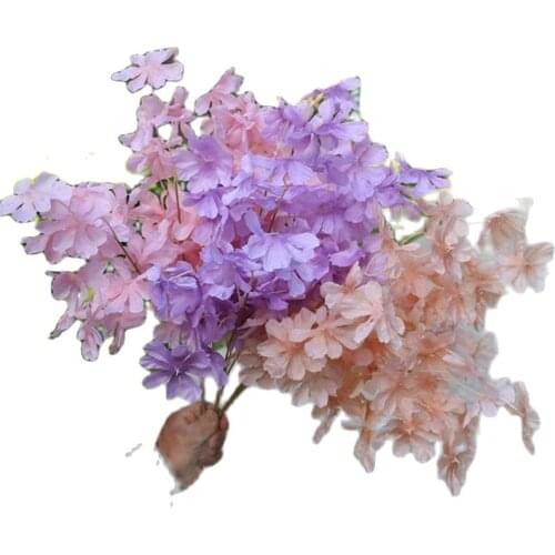 10Pcs Fake Cherry Blossoms (4 Stems/Bunch) 22" Length Simulation Gardenia for Wedding Home Decorative Artificial Flowers