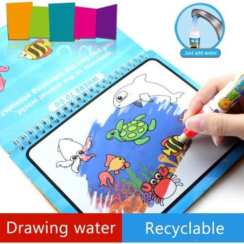 8 styles Restorability Magic Water Drawing Book Coloring Doodle & Magic Pen Drawing Toys early education For Kids Birthday Gift