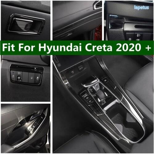 Window Lift Button / Head Light Lamp Switch / Door Wrist / Instrument Panel Covers Trim For Hyundai Creta 2020 2021 Car Products