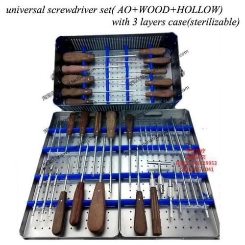 Medical orthopedic instrument all bone screw screwdriver set sterilizing box hollow cannulated screwdriver Broken nail Extractor