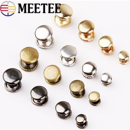 Meetee 100pcs 6-12mm Metal Hitting Nails Buckle One-sided/Double-sided Pin Rivets Button DIY Bag Decor Rivets Pin Hook Accessory
