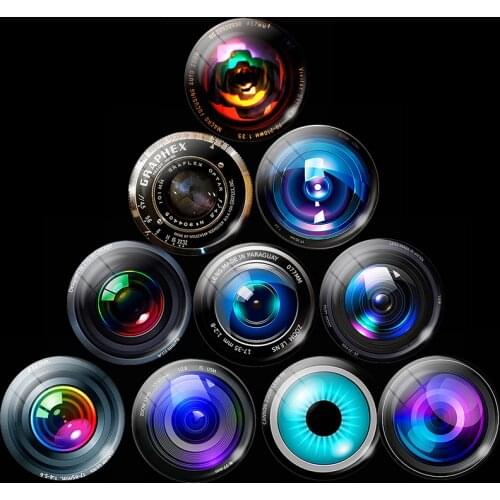 Glow In The Dark Sticker Camera Pattern Fridge Magnet Decor 30mm Glass Crystal Magnetic for Refrigerators Decoration