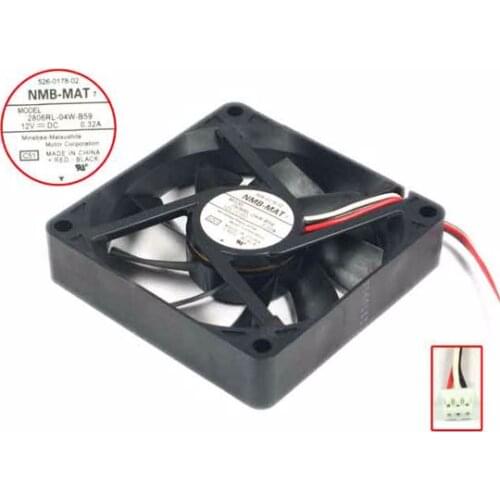 NMB-MAT 2806RL-04W-B59 C51 Server Cooling Fan DC12V 0.32A 70x70x15mm 3-wire