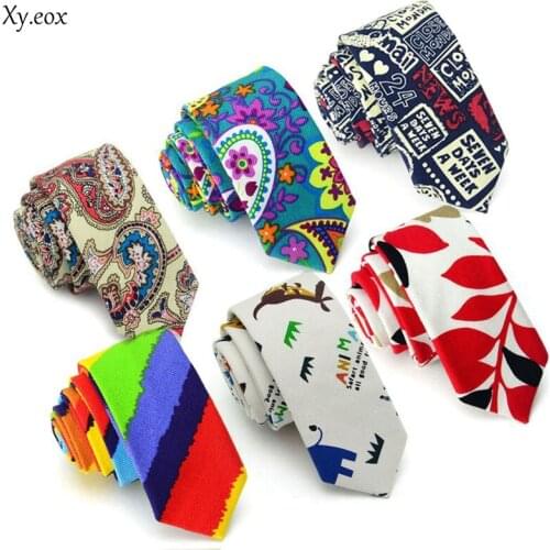 New fashion casual narrow necktie mens women unisex students couple cotton and linen striped tie