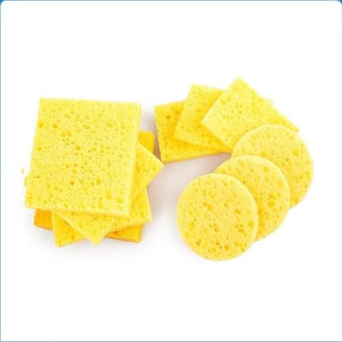 Soldering Iron Cleaning Sponge Reusable Yellow High Temperature Resistant Sponge Pad Tin Removal Sheet For Cleaning Supplies