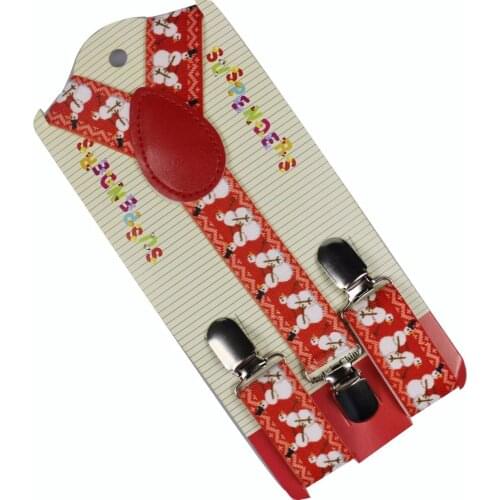 Winfox High Quality Adjustable Orange White Snowman Trouser Black Denim Suspenders Boys Kids Button Braces