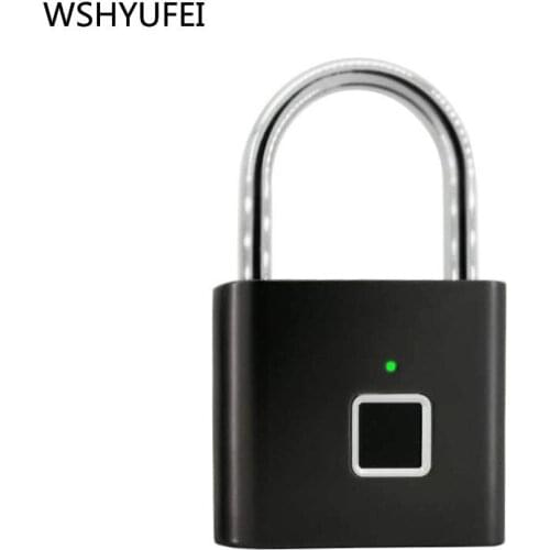WSHYUFEI Anti-Theft Fingerprint Door lock Keyless USB Rechargeable Padlock high quality Zinc alloy Smart Lock Furniture Hardware
