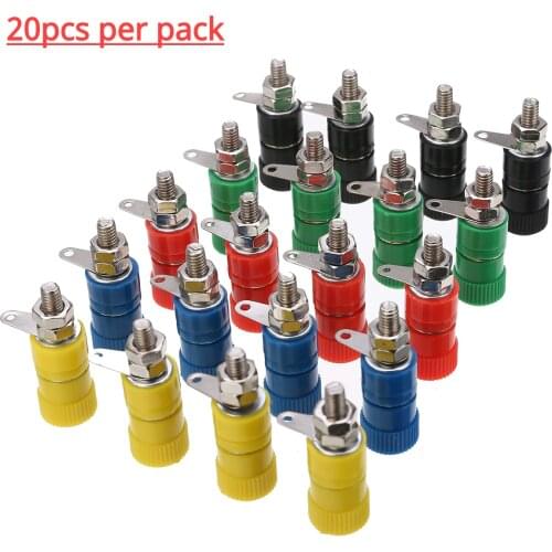 20pcs/set 4mm Female Banana Plug Socket Connector Binding Post Amplifier Terminals Adapter For Speaker Audio Terminal Splice