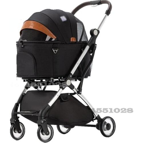 Pet Stroller Carrier For Dogs Aluminum Tube Pets Cart For Dogs Detachable Car Bag Travel Folding Transportation Car bearing 15kg