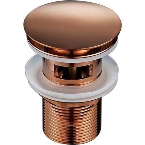 Bagnolux Rose Gold Bathroom Basin Sink Drainer Corrosion Resistance Of Round Hole Easy To Clean Brass Bathroom Sink Drainer