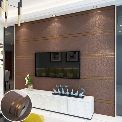 Modern 3D Wide Stripe Suede TV Background Wall Paper Rolls Nordic Plain Color Bedroom Living Room Non-woven Wallpaper Home Decor