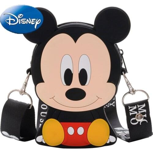 Disney Mickey Mouse Shoulder Bag Big Face Minnie Crossbody Bag Mini Childrens Cute Handbag Girl Cartoon Wallet Boy Kids Purse
