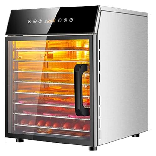 Food Dehydration Dryer Dried Fruit Machine Household and Commercial Smart Touch 8-layer Capacity Visual Door Lighted