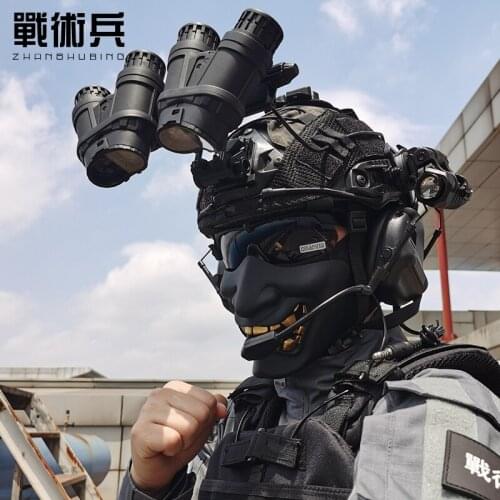 Tactical soldier fast tactical helmet four eye night vision laughing Prajna mask suit military fan CS field cos equipment