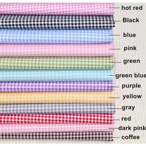 Grid checked Cotton Printed Fabric For Quilting Kids Patchwork Clothes DIY Crafts Sewing Fat Quarters Material For Baby Child