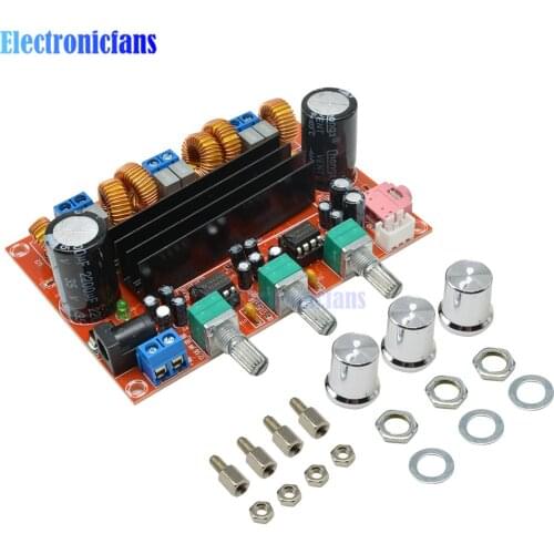 TPA3116D2 50W *2 +100W 2.1 Channel (Left/Right/Subwoofer) Power Amplifier Board Digital Stereo Audio Module 12-24V DC Top Sound