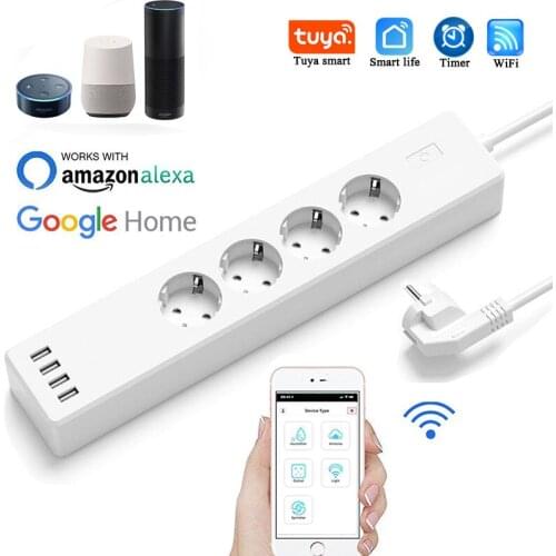Wifi Smart Power Strip Smart Sockets Eu Socket Adapter Multiple With USB Port Smart Life Control With Alexa Google Home