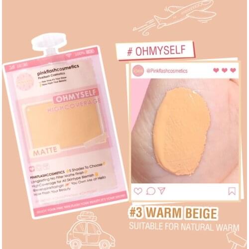 PINKFLASH Liquid Foundation Comestic Nstural Cover Aacne Dark Circles Long Lasting Matte Concealer Waterproof Face Makeup