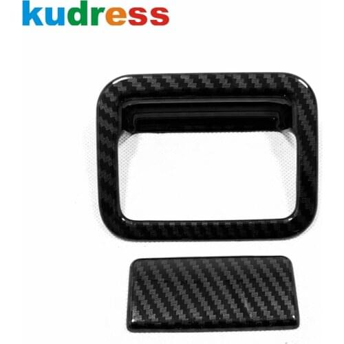 Interior Storage Glove Box Door Handle Bowl Cover Trim For Toyota RAV4 RAV 4 2019 2020 2021 Carbon Fiber Car Accessories 2pcs