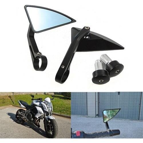 For SUZUKI GSR600 GSR750 SV1000 SV650 GSX-R150 GSX-R1000 Motorcycle Cafe Racer Side Handle Bar End Mirror Blue Glass Mirrors