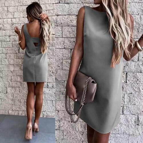 2021 Office Lady Dress Backless Skin-friendly Sexy Women A Line Dress for Home Office Lady Dress Sexy Women A Line Dress
