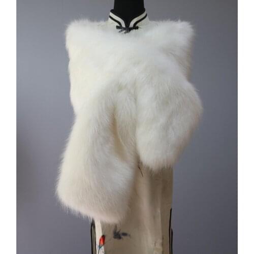 Winter Wedding Faux Fur Shawl Oversized Warm Shrug Long Bridal Bridesmaid Evening Stole Fluffy Shoulder Cover Up Bolero