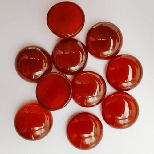 16MM Red Carnelian Stone Round CAB Cabochon Jewelry For Woman Gift Bead (10 pcs/lot) H238