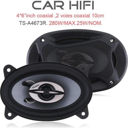 2pcs 4 X 6 Inch 280W Car HiFi Coaxial Speaker Vehicle Door Auto Audio Music Stereo Full Range Frequency Speakers for Cars