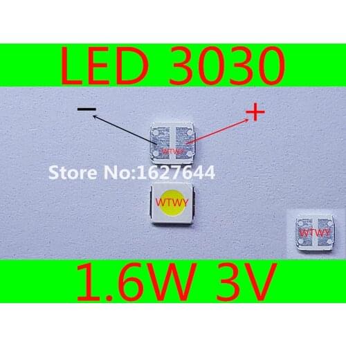 200pcs Lextar LED Backlight TV 3030 Cool white High Power 1.6W 3V 160LM LED 3030 For LED LCD TV Backlight Application