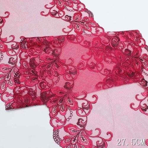 31Yards Exquisite Lace Trim Rose Red Mesh Fabric Embroidered Lace Trims DIY Decorative Accessories Fabrics for Bra Underwear