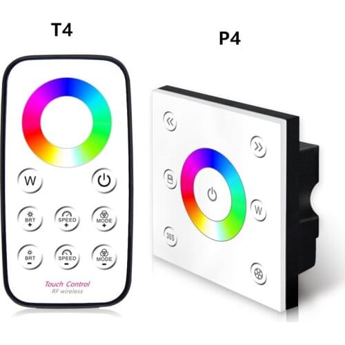 DC 12V-24V 4CH touch panel RGBW controller Smart RF wireless Remote Panel Dimmer for 5050 2835 RGBW led strip light lamp tape