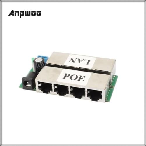 4 LAN+4 POE (8 LAN+8 POE) Ports Passive adapter Pin Power Over Ethernet PoE Module Injector DC 9-48V IP Camera PoE Anpwoo S3 S4