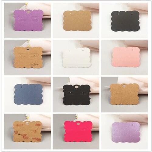 50Pcs/Lot 5x5cm Multiple Patterns Colors Paper Stud Jewelry Cards Hanging Doodling Packaging Display Handmade Kraft Tags Cards