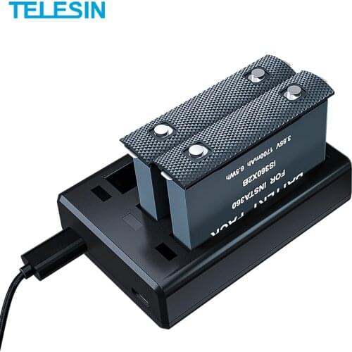 Adaptom Fast Charging 1700mAh Rechargeable Polymer Battery + Charger Hub for Insta360 ONE X2 Camera Action Camera Accessory