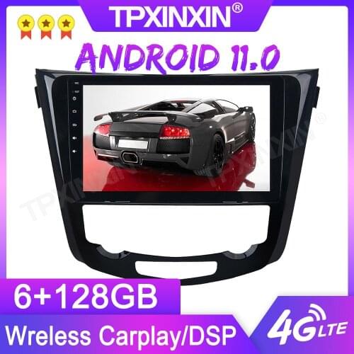 Android 11.0 6+128G For Nissan QASHQAI X-trail 2014 -2019 GPS Car Multimedia Player Headunit Audio Radio Navigtion Tape Recorder