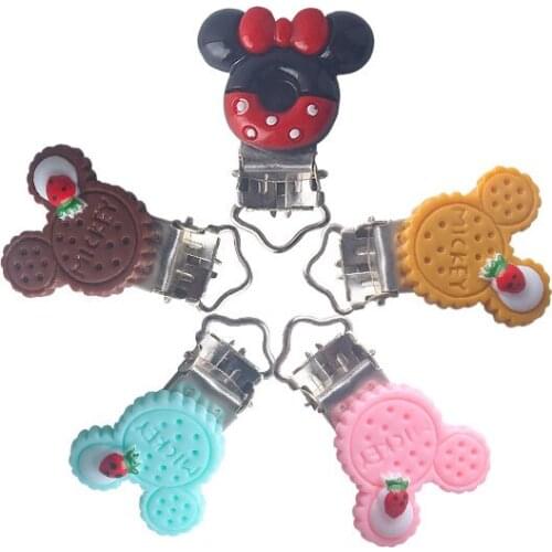 5Pcs/Lot DIY Pacifier Chain Ornament Baby Molars Accessories Cartoon Shape Pacifier Clip Necklace Pendant Link Clip Wholesale