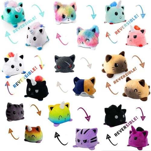 21 Styles Reversible Cat plush stuffed toy for plush animal plush animal doublesided flip doll cute toy For Child Birthday Gift
