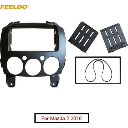 FEELDO Car 2 Din Refitting Frame Panel for Mazda 2 2010 Demio 2007+ Stereo Radio Fascia Dash Mounting Trim Kit Face Frame #5002