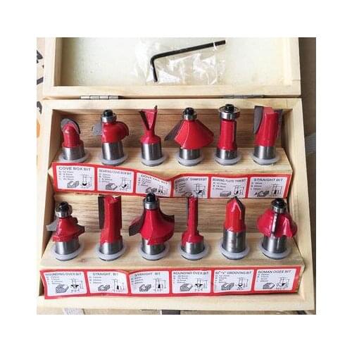 Milling cutter Woodworking Engraving Machine Wood trimmer head cutter tool kit 6.35MM