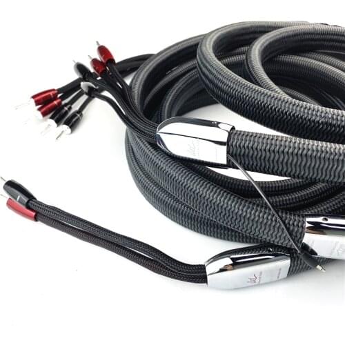 Hi-end WEL Signature Speaker Cable with 72V DBS Solid PSS Silver Audio Line Banana & Spade Plug