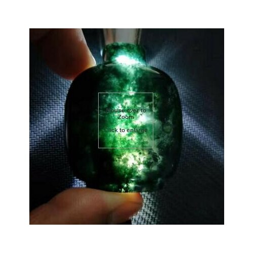 Exquisite Top-grade Rare Natural Water Grass Agate Snuff Bottle Statue