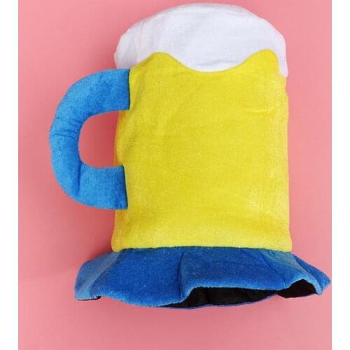 Carnival Beer Glass Shape Hat Decoration Decorative Cap Plush Beer Mug Hat Head Decorative Accessary For Party Stage