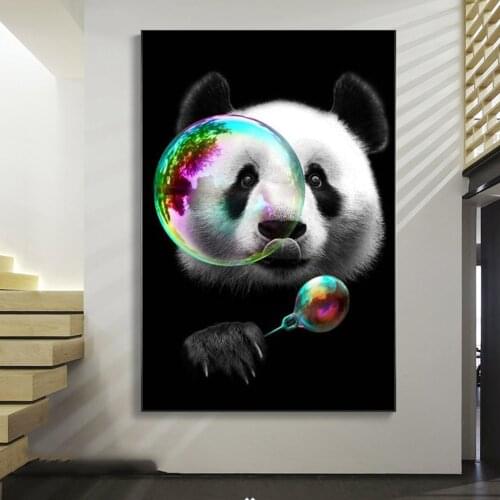 Lovely Panda Canvas Art Posters And Prints Animals Canvas Paintings On the Wall Art Cartoon Pictures For Kids Room Wall Decor
