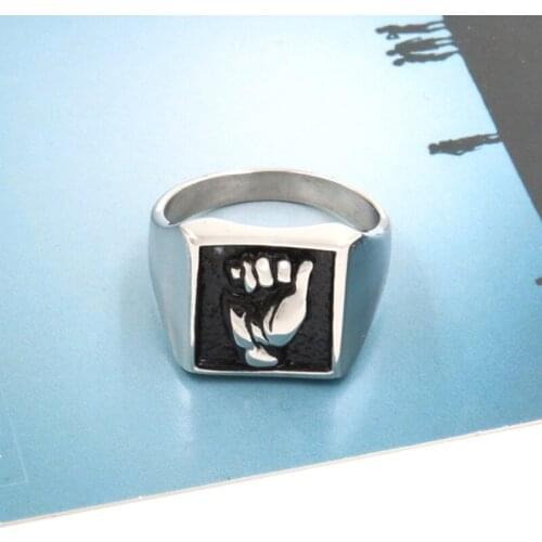 Free shipping Men Ring Fashion Men Gothic Flower Skull Stainless Steel Biker Ring Titanium Anarchy Death Fist Ring