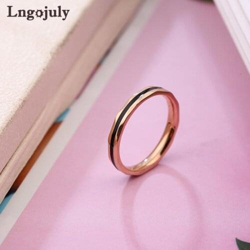 New Women Rings Titanium Steel Rings Jewelry RoseGold Titanium Rings For Women Girlfriend Lovers Anniversary Party Jewelry Gifts